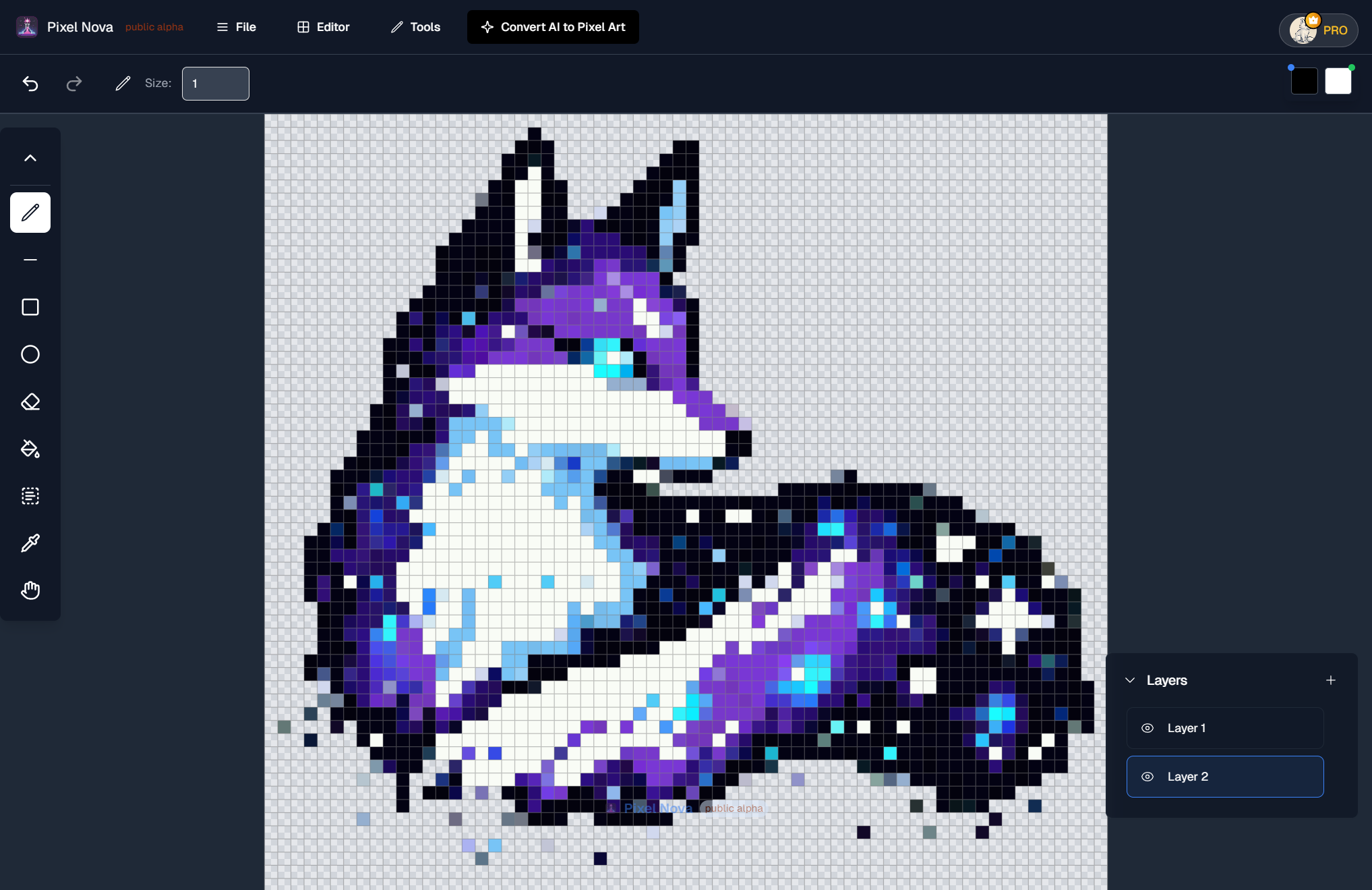 Pixel art editor interface preview